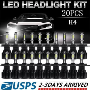 20x 4-seitige LED H4 9003 HB2 Scheinwerfer Fern-Abblendlicht Umbausatz 6500K weiße Birnen - Bild 1 von 12
