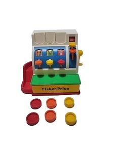 Vintage Fisher Price Registrierkasse mit 6 Münzen▪funktioniert super & Glocke funktioniert - Bild 1 von 7