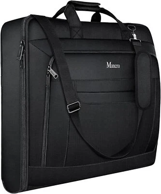 MANCRO Spacious Xx Large Foldable Black Garment Bag For Travel With Multi Pockets