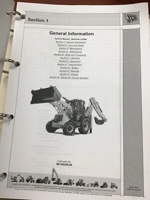 Conjunto de 3 fichários manual de serviço retroescavadeira JCB - Imagem 1 de 4