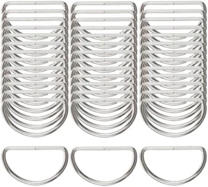 Metal D Rings 50 Pack Semi-Circular D Ring Hooks Bags Ring Webbing Strap Hardwar - Picture 1 of 12