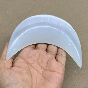 213g, 4.5"x2.1"x0.9", Selenite Crescent Moon Crystal (Satin Spar), B36283 - Picture 1 of 10