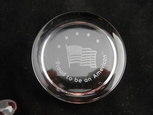 Vintage Art Glass- Fenton Proud to be an American Paperweight- Flag- 3.25"- #312 - Picture 1 of 8