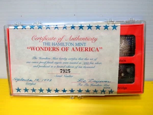 👍👀 Vintage Hamilton Mint Wonders of America 5 Silberbarren Set Rushmore Liberty - Bild 1 von 15
