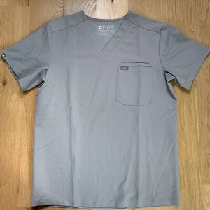 FIGS Medical Nursing Scrubs Scrub Top Technical Collection Small Gray V Neck - Picture 1 of 8