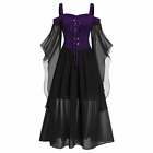 Women Retro Victorian Gothic Medieval Witch Costume Fancy Dress Party Cosplay