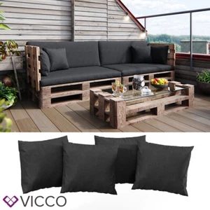 Loungekissen Palettenkissen Gartenkissen Anthrazit 4er Set Balkonkissen Vicco - Bild 1 von 8