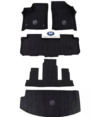 2018-2023 Buick Enclave Front 2nd 3rd Row & Cargo Area Floor Liner Pkg Ebony OEM - Image 1 of 4