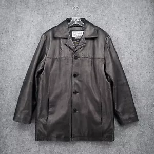 Pelle Studio Wilsons Jacket Men Medium Black Leather Thinsulate Ultra Lined Coat - Picture 1 of 20