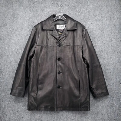 Куртка мужская Pelle Studio Wilsons средний размер черная кожа Thinsulate ультра с подкладкой пальто - Изображение 1 из 4