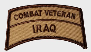 COMBAT VETERAN IRAQ PATCH OIF OPERATION IRAQI FREEDOM DESERT STORM SHIELD TAN - Picture 1 of 1