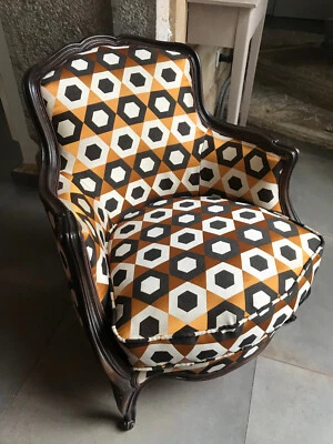Bergère esprit Louis xv entièrement rénovée Tissu éditeur CAMENGO - Photo 1/4
