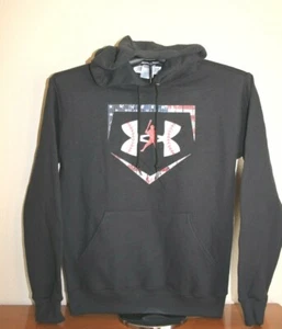 Baseball Spieler Grafik Hoodie Sweatshirt, Small in Schwarz - Bild 1 von 5