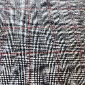 Wool Blend Fabric Blue Red Windowpane Plaid 2.2 Yards 62” Wide Craft Sew Yours - Picture 1 of 7