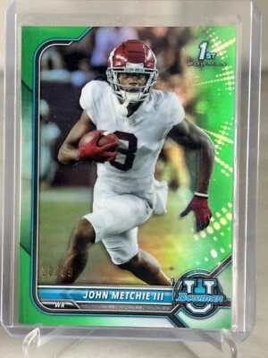 2022 Bowman U Chrome John Metchie Green Refractor #/99 TEXANS - Image 1 of 2