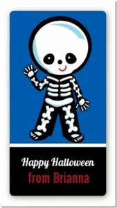 Skeleton Personalized Halloween Rectangle Stickers - Halloween Favors - Picture 1 of 1