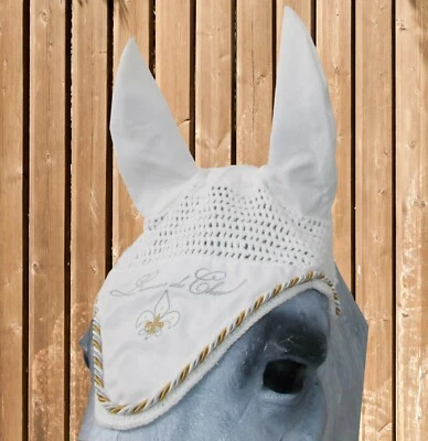 EQuest Fliegenohren L´amour du Cheval, Fliegenhaube, Ohrenhaube, weiß, Gr. WB - Bild 1 von 2