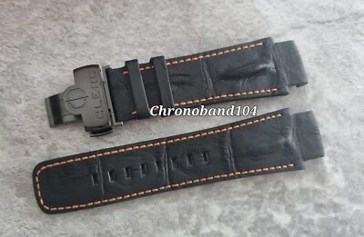 Correa/cierre DLC de cuero genuino Clerc Hydroscaph negro/naranja con respaldo de cuerno Foto 1 de 4