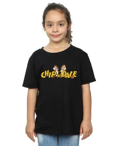 Disney Bambine e ragazze Chip And Dale Character Logo Maglietta Nero 7-8 Anni - Foto 1 di 3