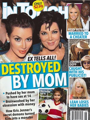 In Touch Magazine February 6 2012 Kim Kardashian Kris Jenner Seal Johnny Depp - Image 1 of 4