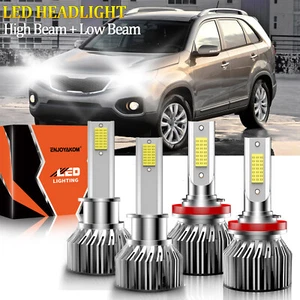 For Kia Sorento 2011-2013 6000K LED Headlight High/Low Beam Bulbs Kit H1+H11 - Foto 1 di 11