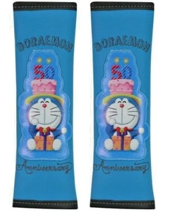 Doraemon Seat Belt Covers 50th Anniversary Limited Edition Faux Leather official - Picture 1 of 2