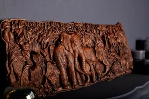 Wood wall Elephants art handmade home decor housewarming gift - Picture 1 of 8