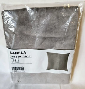 Ikea SANELA Pillow Cushion Cover 20" x 20" Velvet Cotton Dark Gray NEW - Picture 1 of 2