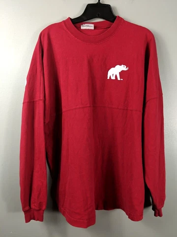 University Of Alabama Long Sleeve Shirt Mens XL Red Large Script Rammer Jammer Cover