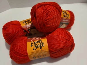 LOT of 3 - Premier Ever Soft worsted yarn, RED (158 yds) - Picture 1 of 5