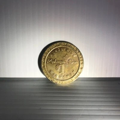 Used - Mohegan Sun Casino Grand Opening $1 Brass Token "Mundu Wigo Wigwomun" - Image 1 of 4