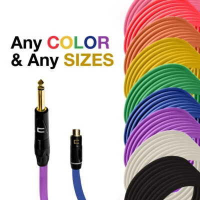 1/4" TS Male to RCA Female Unbalanced Mono Cable - Custom Length, Color  Cord - Image 1 of 4