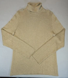 Suéter Lauen Ralph Lauren Para Mujer XL Dorado Brillante Fiesta Festiva - Imagen 1 de 9