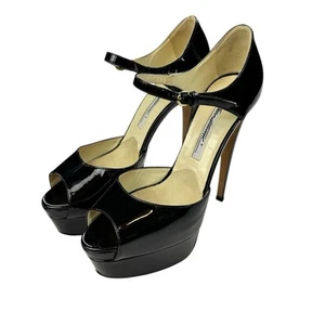 Brian Atwood TriBeCa Authentic SkyHigh Platform Pumps Black Patent EU  36 US 5.5 - Picture 1 of 23