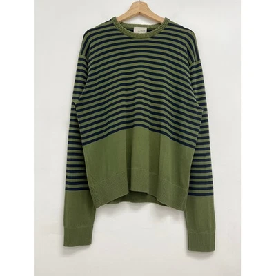 Jack Spade Border Stripe Cotton Crew Neck Preppy Classic Sweater - Large - Image 1 of 4