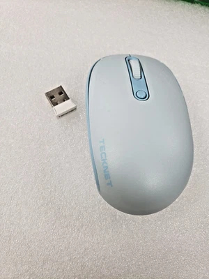 TECKNET Wireless Mouse for Laptop, 2.4GHz USB Mini Cordless Sky Blue TK-MS006 - Image 1 of 4