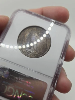 1947-D 50c Walking Liberty Half Dollar Silver Coin NGC MS64 ☆ Rainbow Toned ☆ - Image 1 of 4