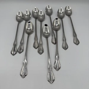 Oneida Oneidacraft Deluxe Chateau Stainless Flatware Iced Tea Spoon Lot/10 - Picture 1 of 5