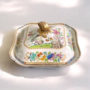 Spode Peacock and Peony Covered Dish 19th Century - Picture 1 of 15