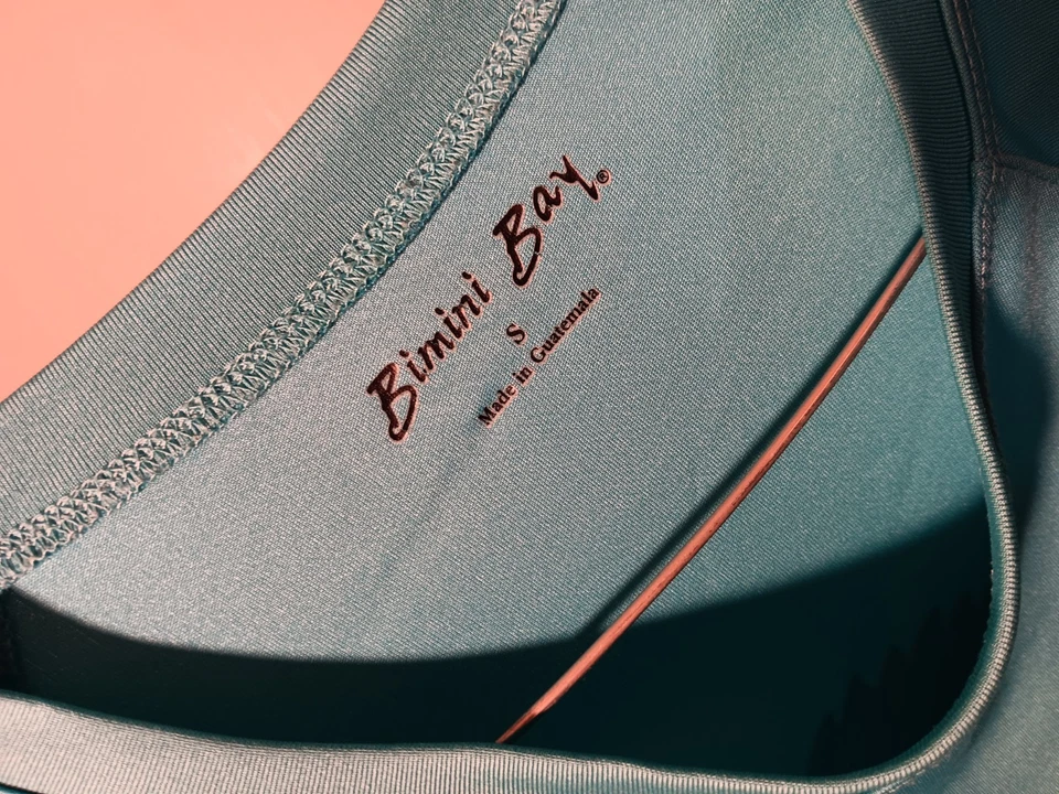 Camisa de pesca Bimini Bay para hombre M azul manga larga con logotipo de pez en la espalda  Foto 1 de 4