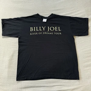 Vintage BILLY JOEL River of Dreams TOUR T-Shirt XL Crew CRYSTAL KNITS 90s Black - Picture 1 of 10