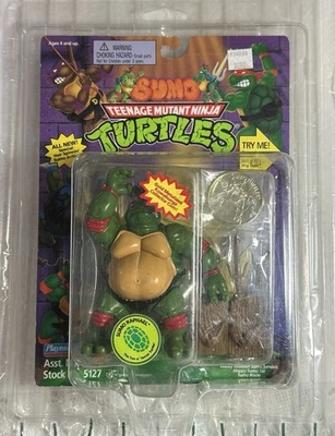 De colección Teenage Mutant Ninja Turtles 1995 Playmates Sumo Raphael Como Nuevo En Tarjeta Foto 1 de 3