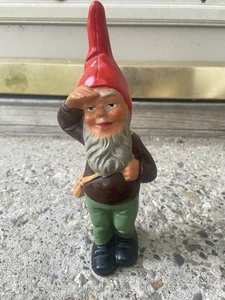 VINTAGE HEISSNER 7 3/4" TERRA COTTA GNOME - Picture 1 of 15