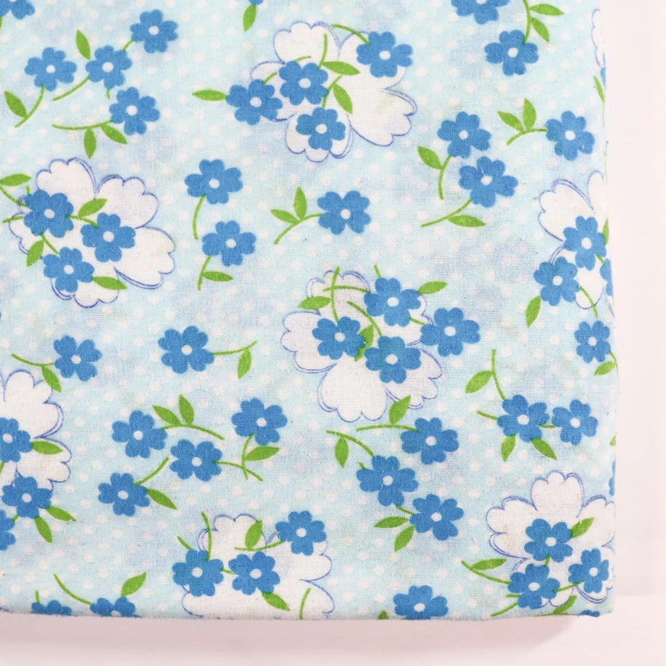 Edredón Vintage Flower Power Funky Floral Groovy Lunares Azul Años 60 Franela Foto 1 de 4