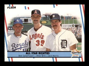 1988 Fleer #626 Bret Saberhagen / Mike Witt / Jack Morris SSS - Picture 1 of 2