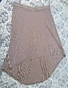 Maria Gabrielle Rock Größe 3X braun/schwarz gestreift hoher niedriger Saum elastische Taille neu mit Etikett - Bild 1 von 6