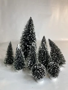 Cobblestone snow village snow covered tree lot  - Picture 1 of 1