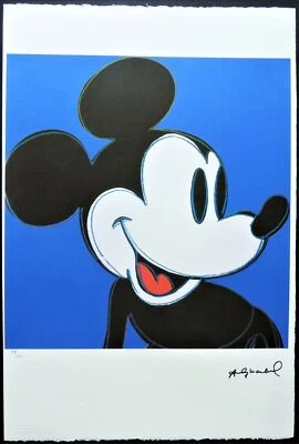ANDY WARHOL  " Mickey Mouse blau "  signierte Lithografie, limitiert 79/100 - Bild 1 von 4
