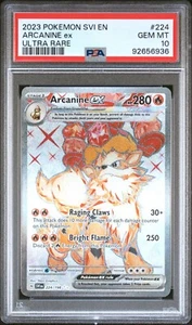 Pokemon TCG Arcanine ex 224/198 Scarlet & Violet Base Ultra Rare Card - PSA 10 - Picture 1 of 2