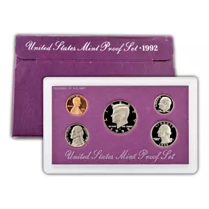 Set S Proof 1992 scatola originale US Mint 5 monete - Foto 1 di 1